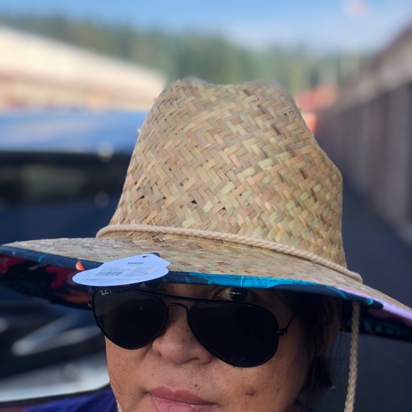 24/7 Life NWT’s Women's Tropical Print Straw Beach Hat Size One (new with Tags) - Picture 3 of 14